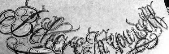 常用奇卡诺英文纹身手稿，比较实用